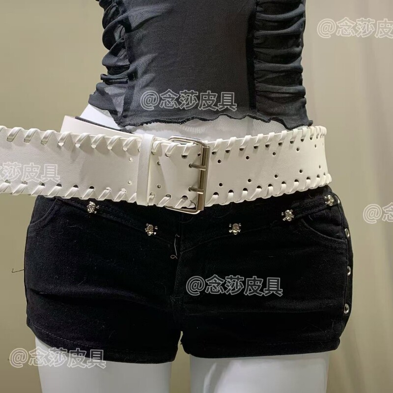 Y2K Retro New Spice Girls Widened Punk Style Belt All-match Distinctive Waist Seal Jeans Decorative Spice Girls Belt