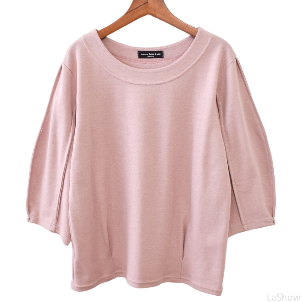 East Gate New Pleated Lantern Sleeve Loose Casual Slim Fit Plus Size Women's T-Shirt 2024 Cross-Border Batch