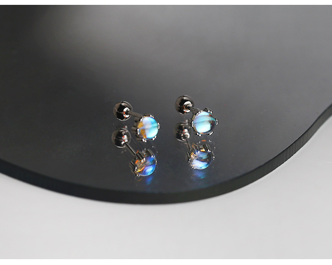 Modern Style, Classic Style Style 1 Pair 925 Sterling Silver Round Star Heart Shape Ear Studs