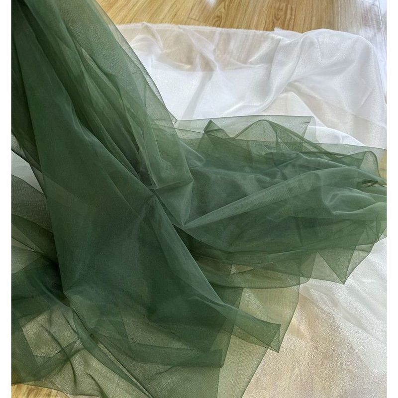 东方美学绿色古风雅静布置纱幔幼儿园环创纱布料汉服柔软装饰网纱|undefined