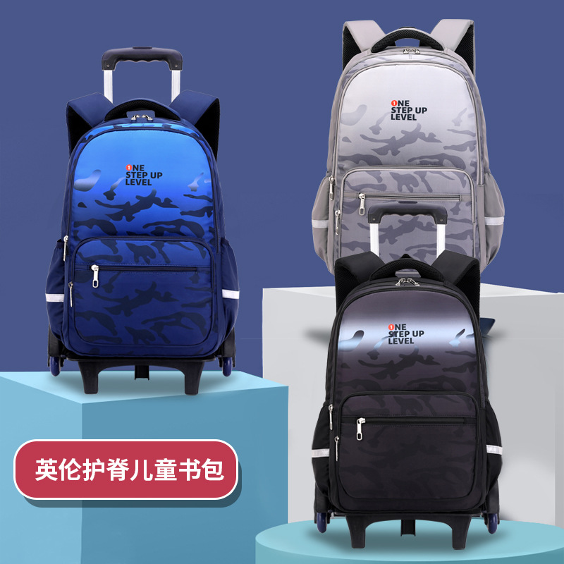 Natural Fish nueva mochila trolley estudiante de escuela primaria Reducción de carga masculina y femenina mochila desmontable de gran capacidad entrega de una sola pieza