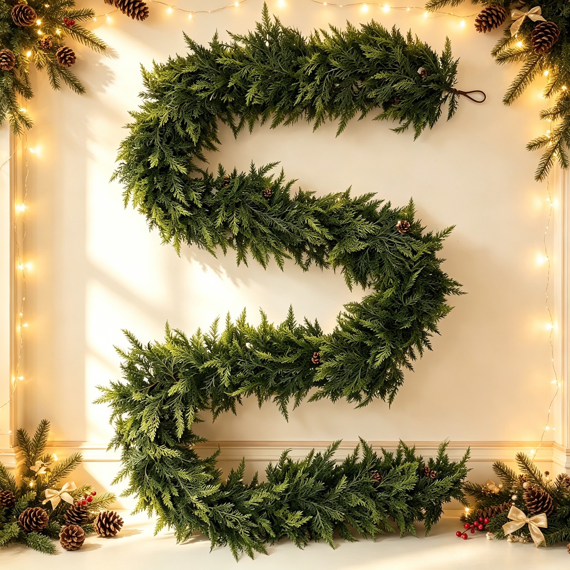 Rattan Cedar Christmas Artificial Rattan Decoration for Fireplace Home Soft Rubber Rattan Pe Pine Needles Cypress Leaves Cross-Border Factory