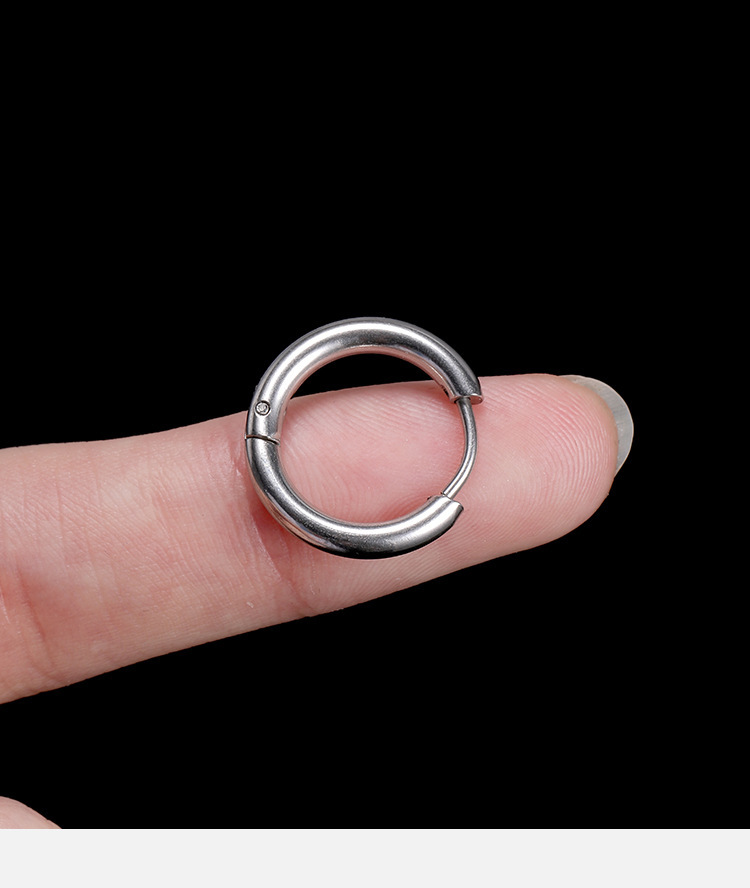 2.5mm Thick Titanium Steel Round Wire Plain Hoop Earrings - Stainless Steel Earrings Wholesale detail image 10