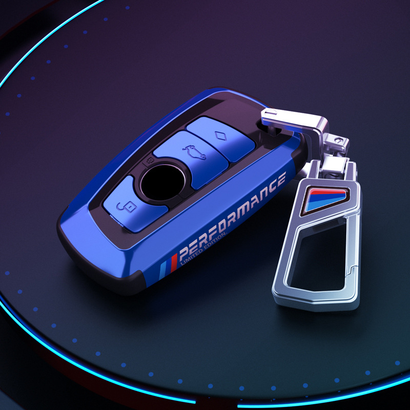 전기 도금된 사각형 파란색 + 은색 금속 버클