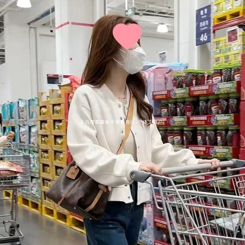 Women's Baseball Jacket Short Jacket 2026 Spring/Autumn New Style Petite Short Casual Jacket Cardigan Top