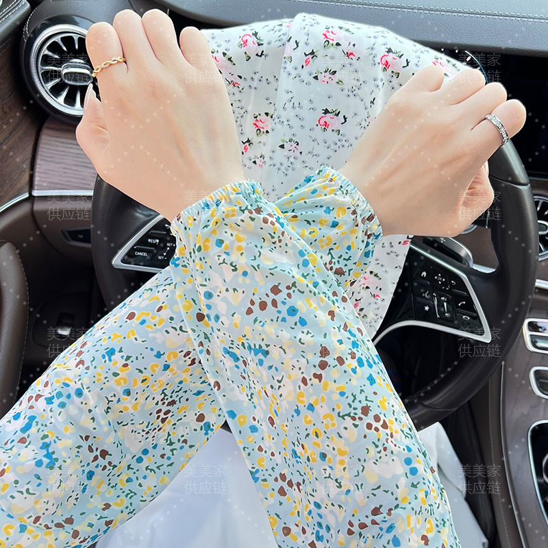 夏用の見栄えの良いストレートアイススリーブ、女性用のゆったりとしたアイスシルク日焼け止めスリーブ、屋外サイクリングアームスリーブ、UV保護|undefined