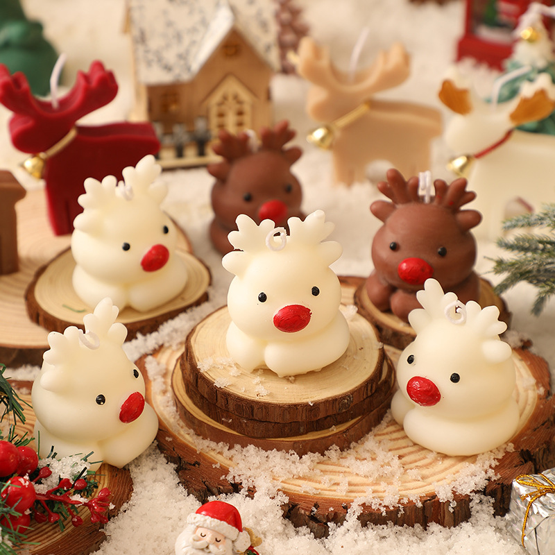 Navidad aromaterapia vela al por mayor regalo creativo lindo ciervo aromaterapia vela alces regalo de la mano