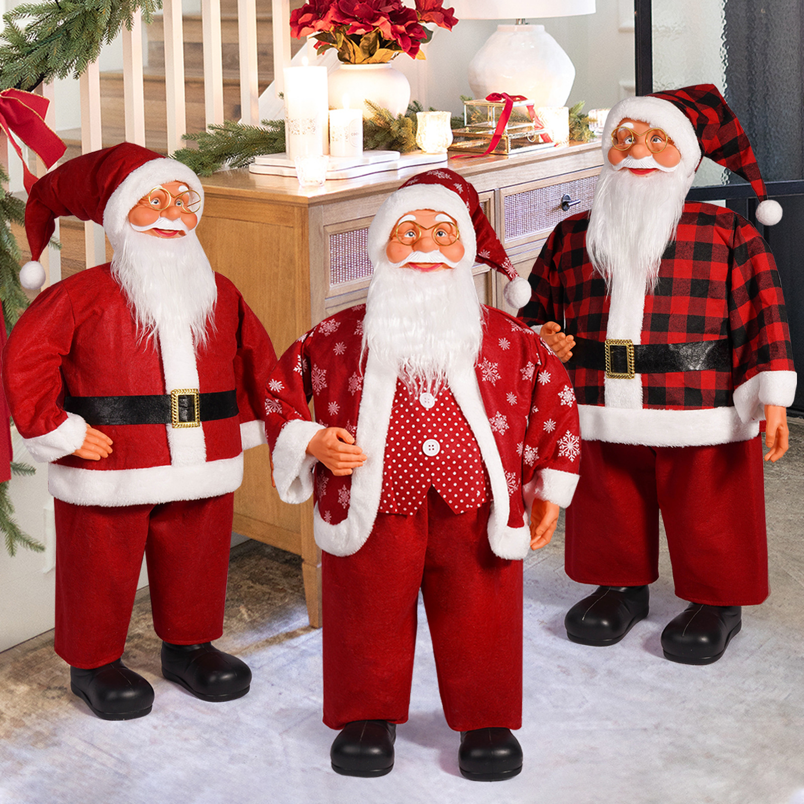 Navidad transfronteriza de 31 pulgadas Santa decoraciones grandes creativas decoraciones verdaderas adorables decoraciones navideñas