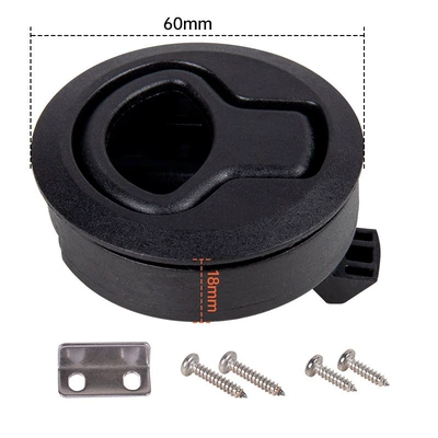 Marine Flooring Snap-In Handle Lock Panel Cabinet Lock Round Lock Deck Cover Latch Rv Sliding Door Latch (Avtomobil ehtiyat hissələri) - black