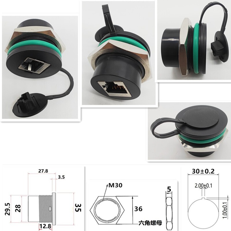 Rj45 Ethernet Adapter Waterproof Network Cable Docking Connector Aviation Plug Network Port Female Socket Same as Msdd90401S Rj45 Ethernet Adapter Waterproof Network Cable Docking Connector Aviation Plug Network Port Female Socket Same as Msdd90401S