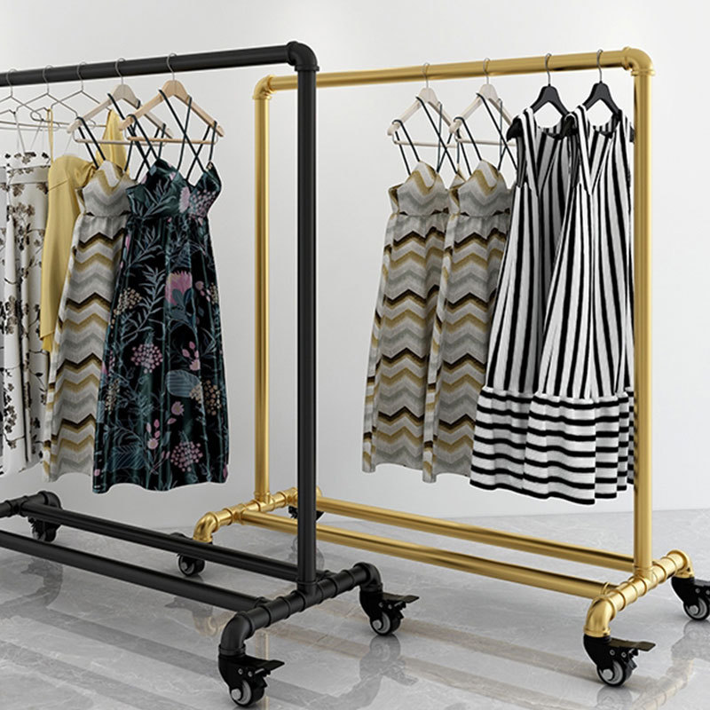 Nuevo percha de ropa de metal tienda de ropa estante de exhibición especial de ropa de mujer estante de isla gruesa red estante de exhibición de ropa roja