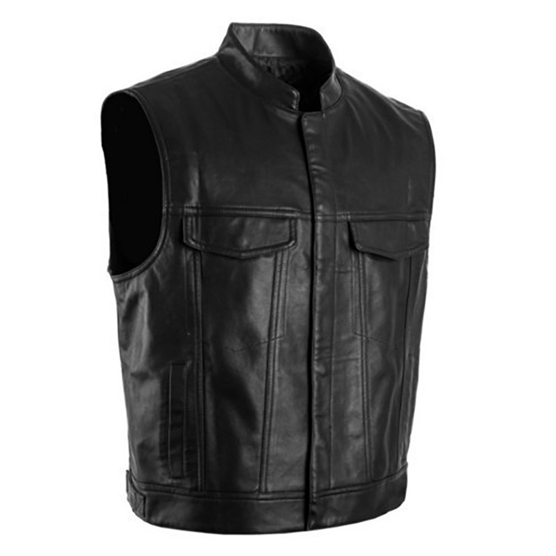 European and American Cross-border Men's Wear Amazon plus size Vest Skull Leather Waistcoat