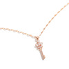 Golden necklace stainless steel, fashionable chain for key bag , brand pendant, jewelry, Korean style, pink gold, 18 carat