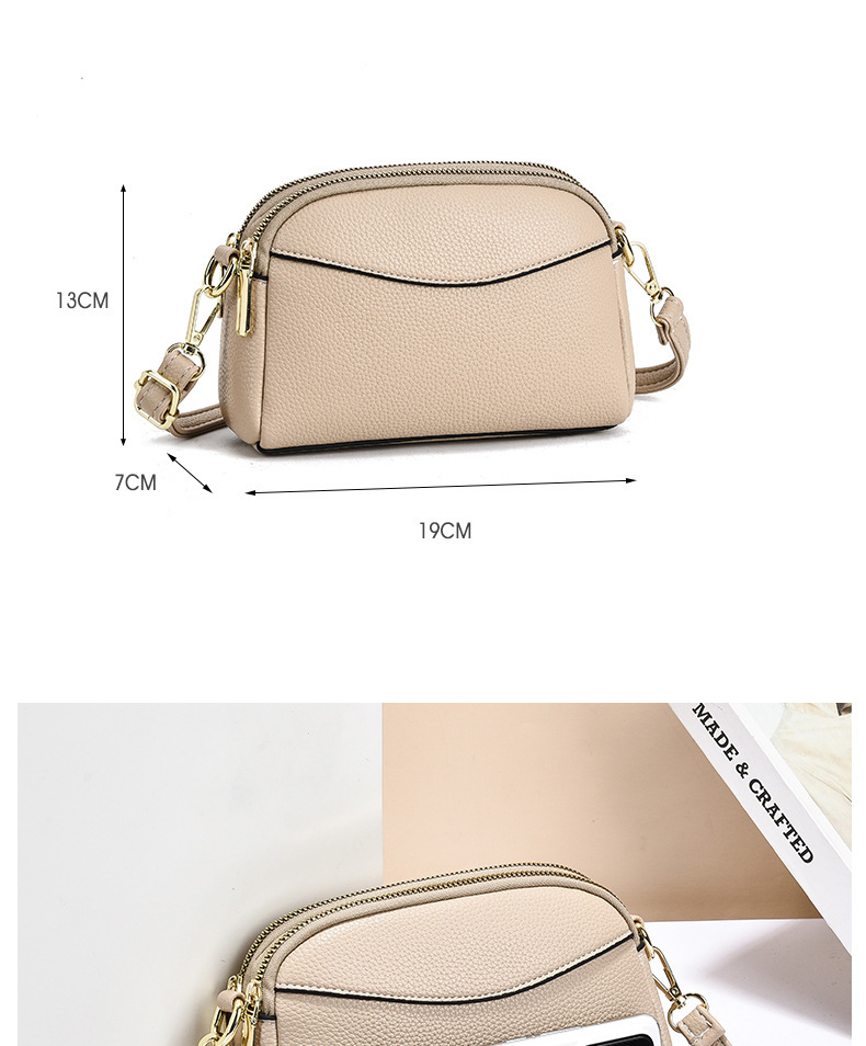 Crossborder Umhängetasche Damen Neumodell modische Mini-Tasche Zweischicht-Reißverschluss Mama-Handytasche vielseitige kleine Quadrattasche