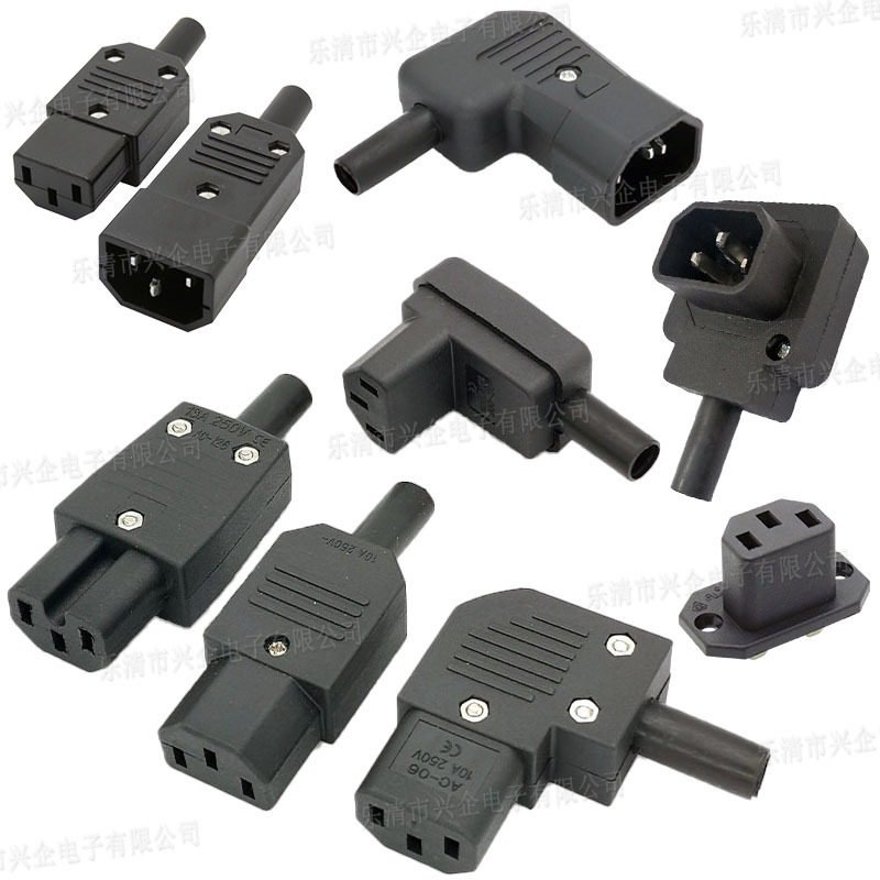 Supply AC013 type charging plug three-core elbow electric vehicle power plug AC connection male seat