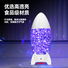 跨境新款浪漫火箭氛围灯卧室台灯创意LED流星投影小夜灯礼品摆件