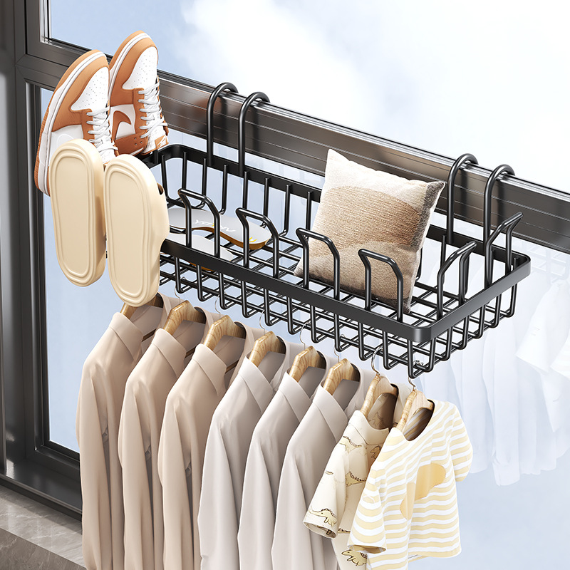 Balcony Shoe Drying Rack for Shoes, Windowsill Clothes Drying Rack, Simple Guardrail Sandal Rack, Magic Drying Shoe Rack, Pillow Drying Rack