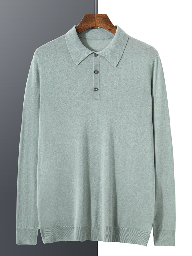 silk cashmere knitted polo