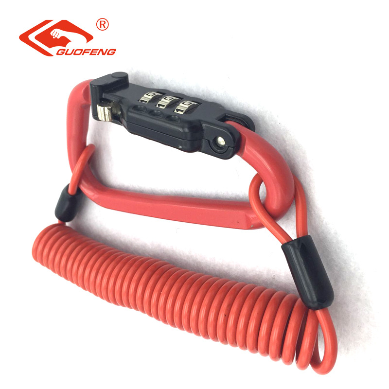 Cerradura de casco de motocicleta cerradura de contraseña alargada cuerda de acero cerradura de coche eléctrico cerradura de contraseña de bicicleta de montaña