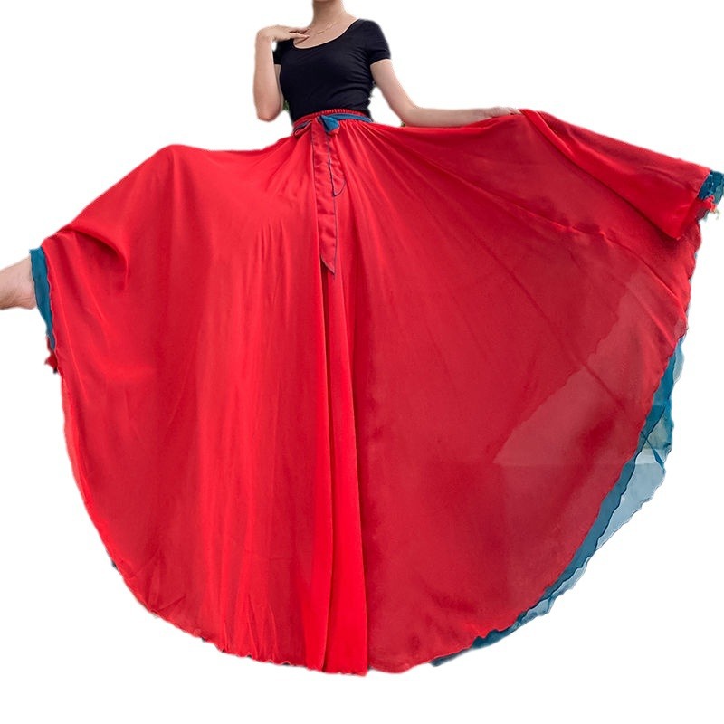 Xinjiang dance double -sided 720 -degree skirt chiffon dance dance…