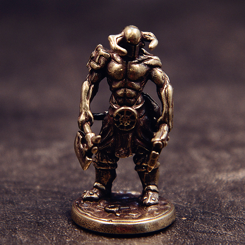 Cobre blanco japonés Shogun samurai antiguo modelo de juguete de soldados juegos de mesa acabados adornos de automóviles hechos a mano al por mayor