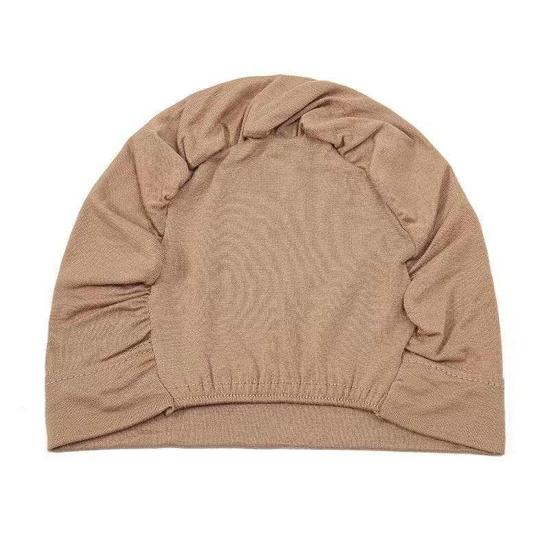 새로운 스타일 단색 머서리제이션 코튼 심플 패션 헤드스카프 고탄력 털이 없는 바닥 털 플리츠 여성용 모자