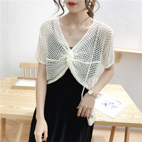 Lace top women's summer new style strapless dress, thin ice silk mesh outerwear, lightweight, draped like a shawl, stylish