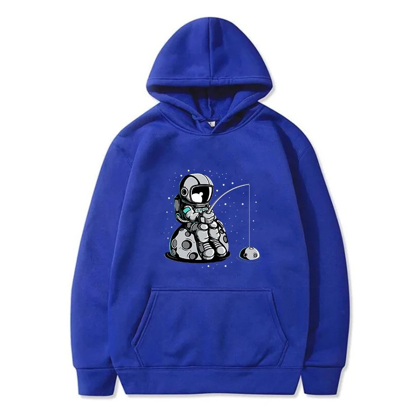Nuevo suéter de hombre con estampado de astronauta de dibujos animados, camisa casual de cuello redondo, camiseta suelta de manga corta Harajuku, coreana
