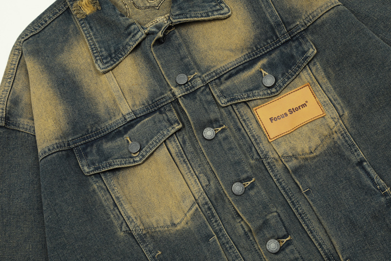 Herrenbekleidung Retro Distressed Design High Sense Denim Herren Ins Fashion Brand Casual Jacke_voghion.com