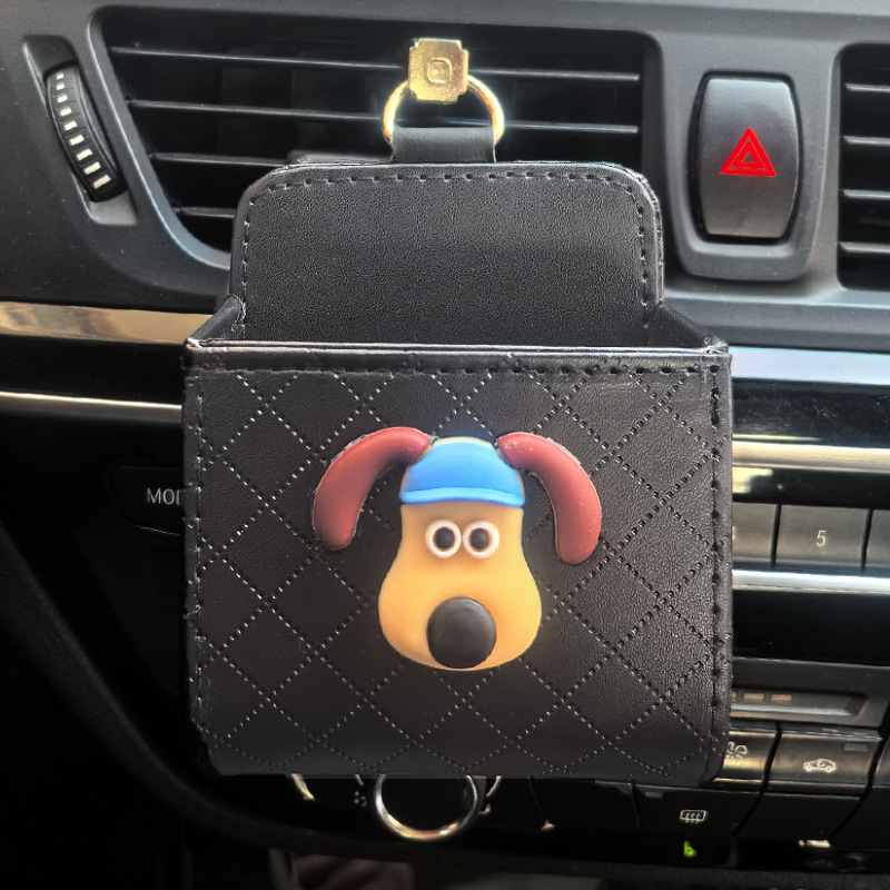 Bolsa de almacenamiento de salida de aire del automóvil Bolsa colgante del teléfono móvil Caja de almacenamiento de artículos diversos del automóvil creativo Almacenamiento colgante Xiaohongshu mismo estilo