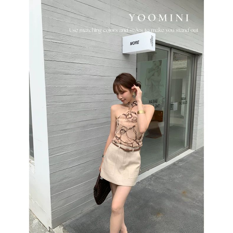 Pleated Backless Design, Elegant and Stylish Niche Short Vest, 26 Summer Vest