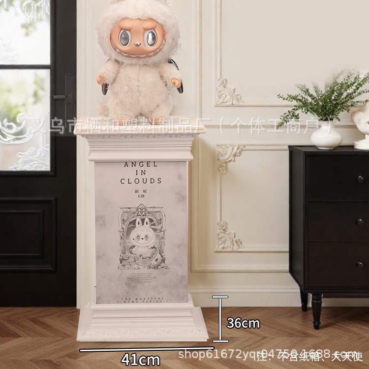 zimomo大天使展示罗马柱花纹层次丰富立体展示labubu防尘柜欧式风|undefined