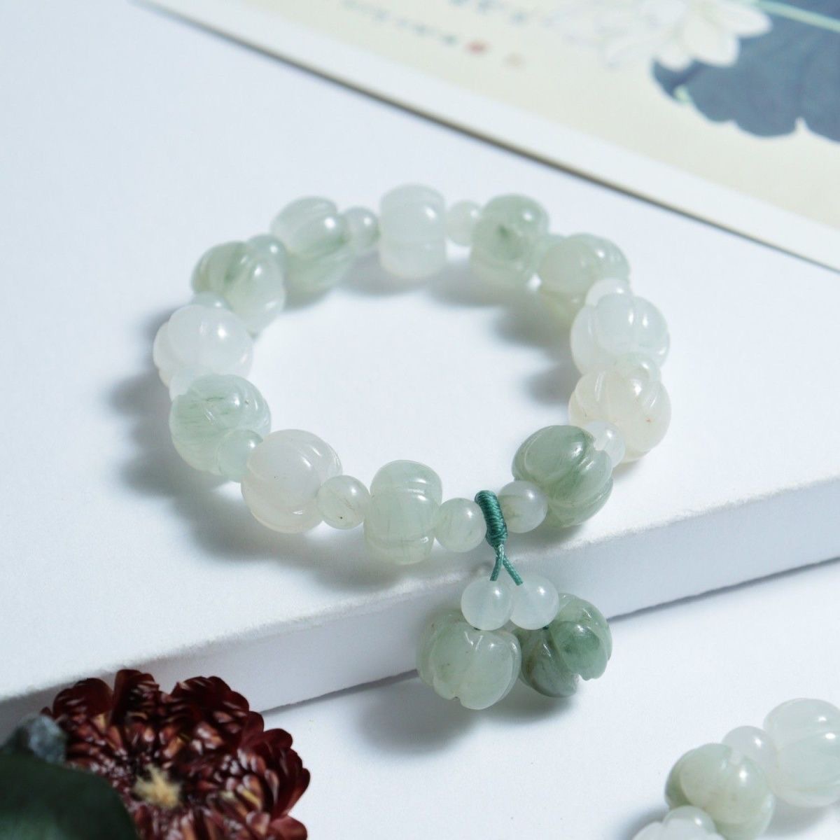 Tianshan al por mayor calabaza verde oro jade pulsera puls