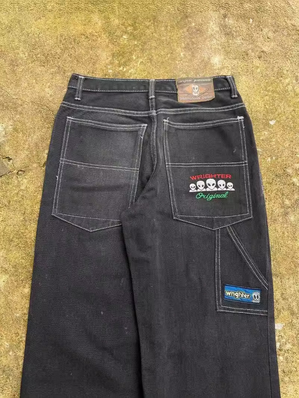 Streetwear Y2K Jeans Men's Harajuku Hip Hop Retro Graphic Loose Jeans New High Waist Wide Pants
