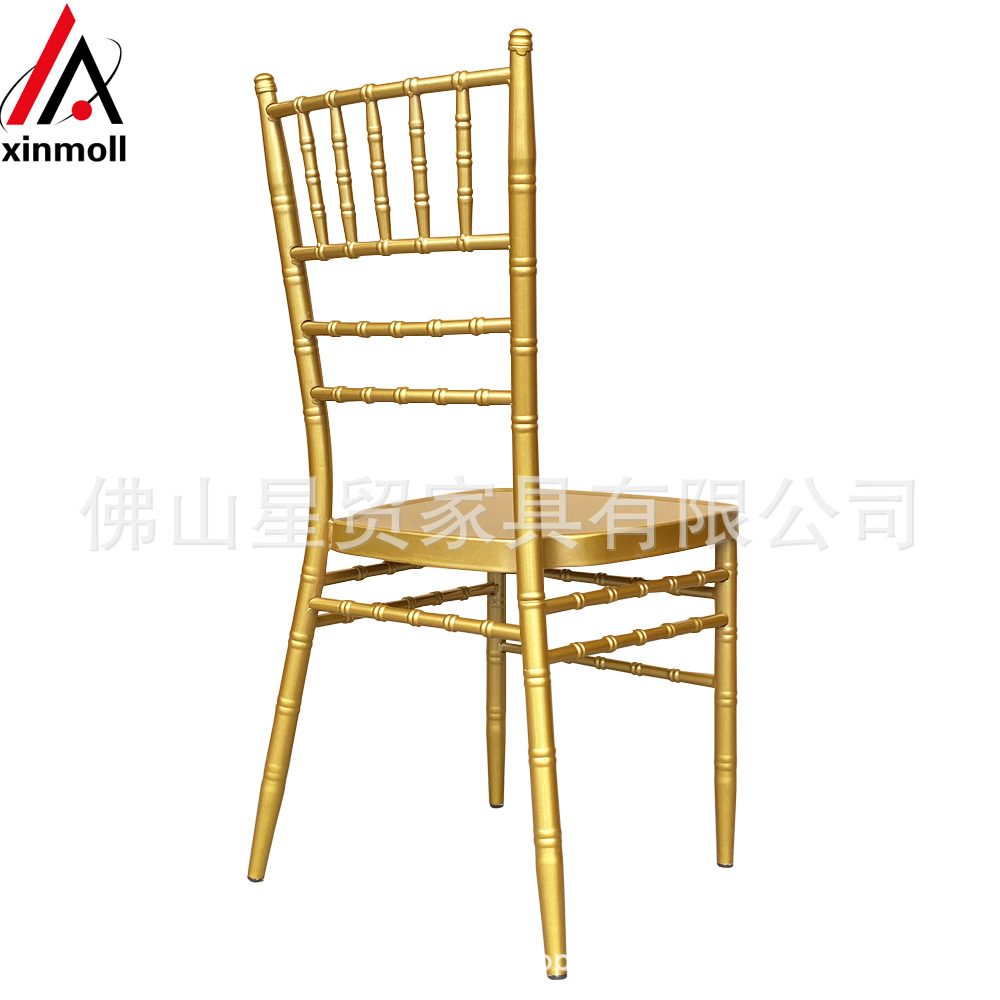 Foshan Xingmao fábrica al por mayor de 7 polos de bambú de oro Silla de césped boda de bambú Silla de hotel garantía de calidad