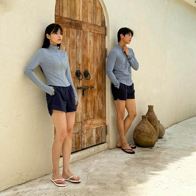 2025新款韩国ins风防晒长袖休闲运动冲浪浮潜水服男士分体泳衣女
