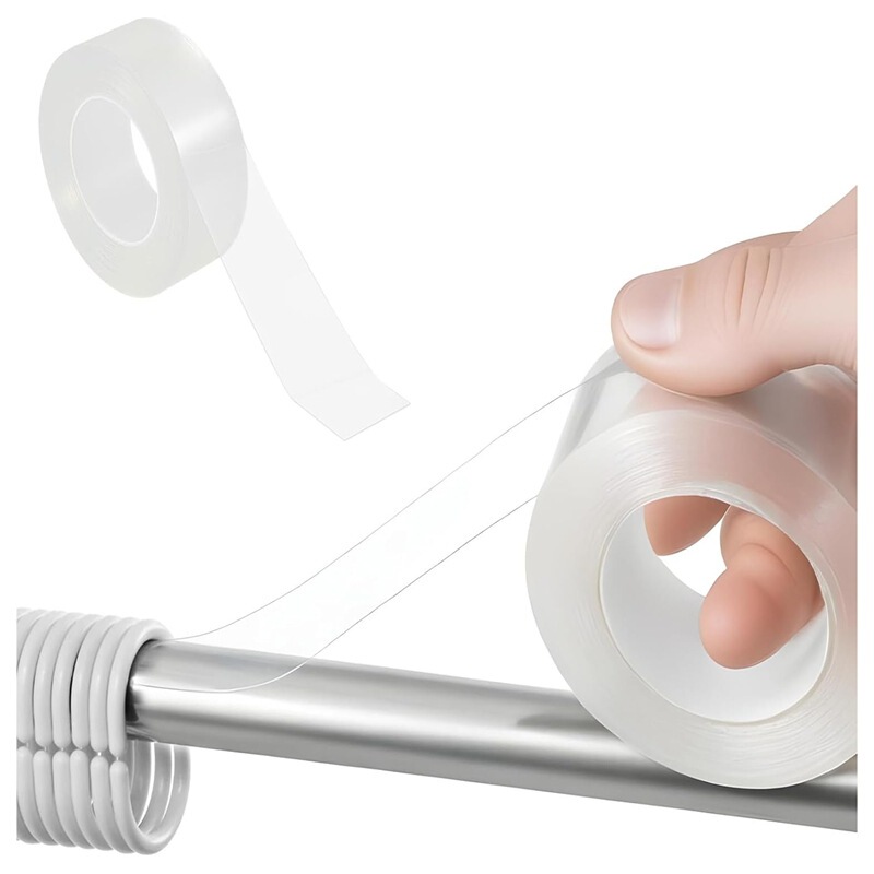 5m Curtain Rod Smooth Gliding Tape - 1In*16Ft Curtain Ring Tape, Transparent Shower Ring Tape