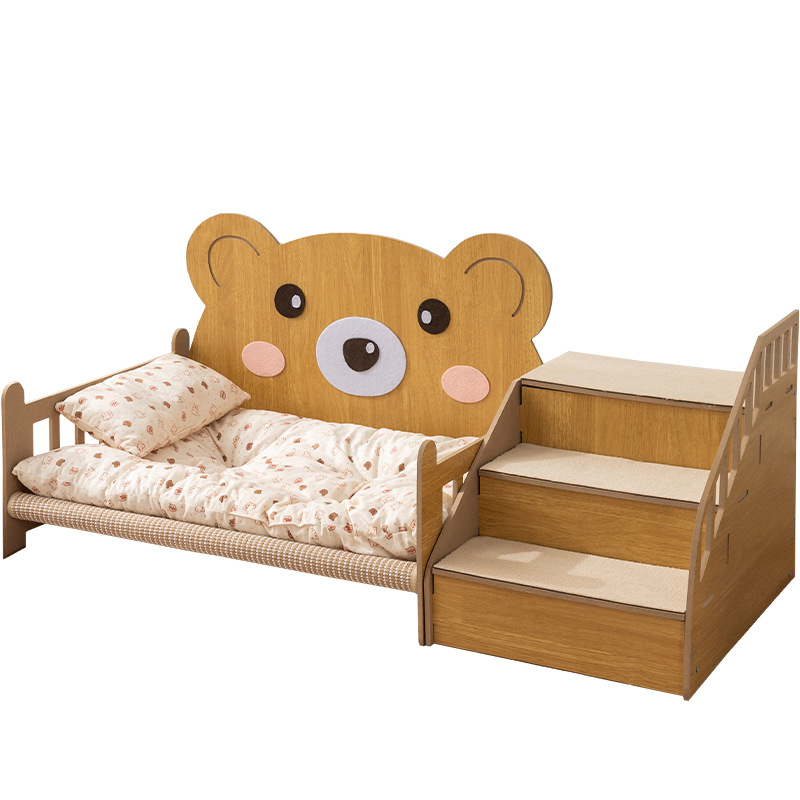 Otoño y invierno nuevo tipo cálido oso cama de madera para gatos cama para perros per