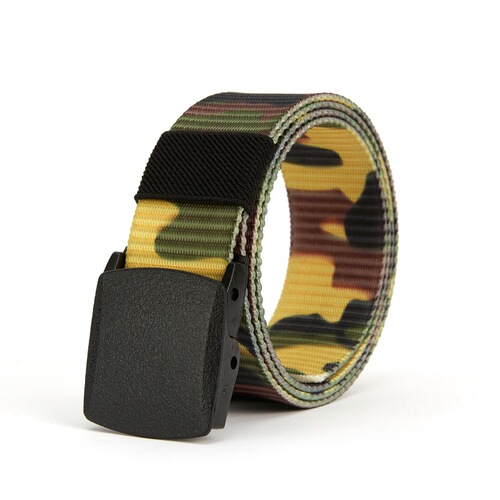 Camouflage canvas belt men's plastic buckle outdoor sports tactical nylon belt thickened military training overalls belt