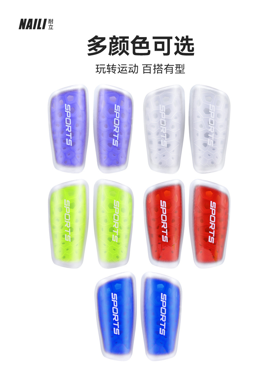 Transfronterizo TEMU protector de piernas, equipo de protector de fútbol, hueco transparente, placa de protector de artículos deportivos de fútbol infantil para adultos