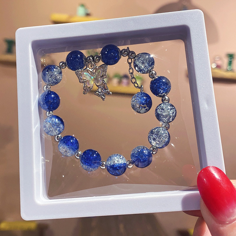23g Weight Alloy, Glass Pendant Material Bracelets Classification Alloy, Glass Chain Material 1 Piece Quantity Daily, Date Occasion Alloy, Glass Material Bow Knot Pattern Women's Gender Elegant, Lady Style Elegant Lady Bow Knot Alloy Glass Beaded Bracelets Wholesale 3