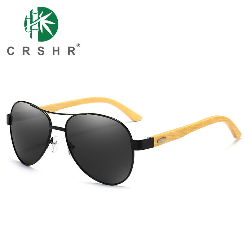 Cross-border new bamboo leg sunglasses European and American classic men's polarized sunglasses outdoor men's and women's fashion sunglasses
