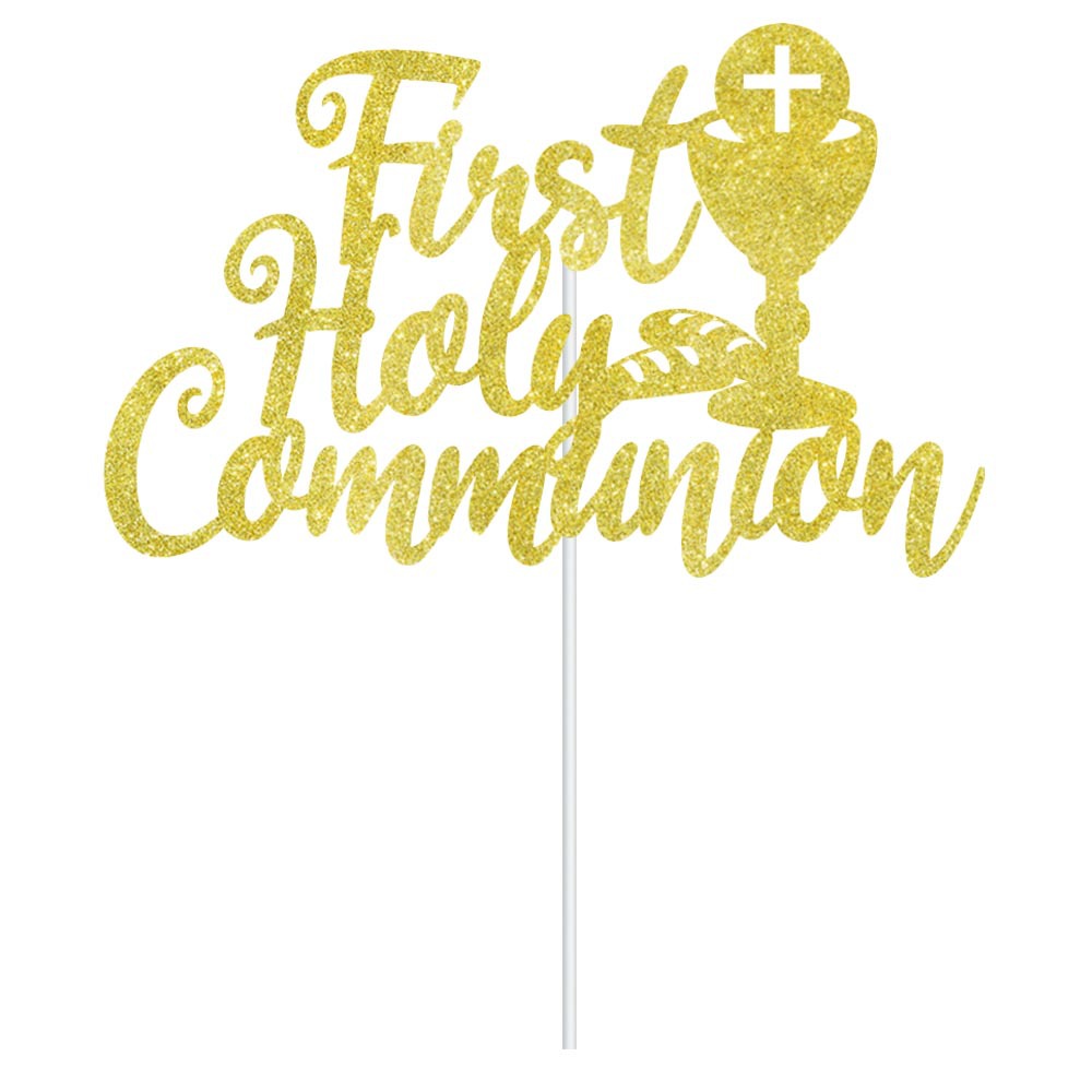 Primera comunión alemana comunión tema Fiesta banner cumpleaños decoración de la boda bandera de la torta insertar