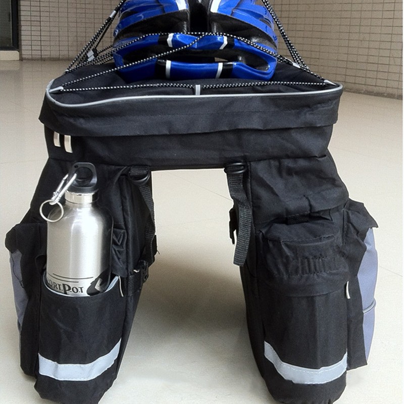 Bolsa de estante trasero de bicicleta de montaña bolsa de transporte tres en uno bolsa de soporte trasero de bicicleta bolsa de transporte doble bolsa de sillín