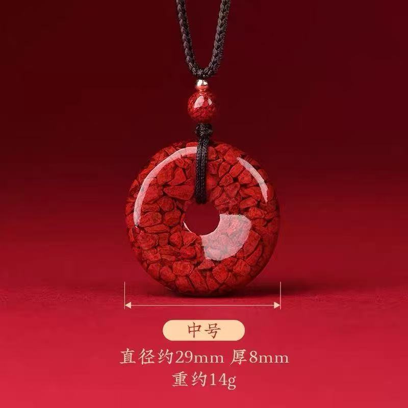 原矿朱砂晶体砂无事牌山鬼花钱葫芦狐狸吊福字坠男女项链批发|undefined