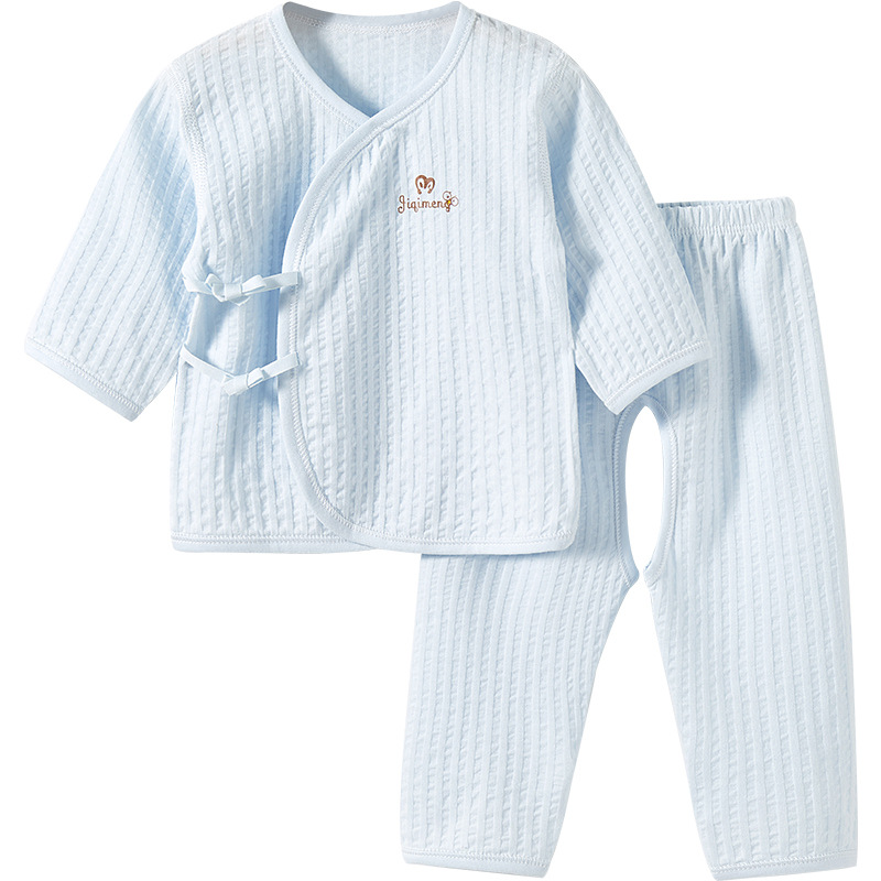 Ropa de bebé recién nacido de verano de algodón recién nacido de manga larga 0 estilo delgado de marzo monje pijama de verano dividido traje de bebé