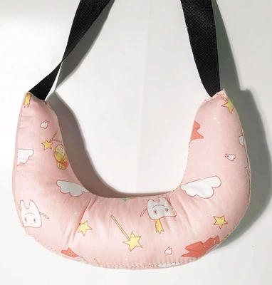 Car Kidsren's Seat Headrest, Car Sleeping Artifact, Car Rear Side Sleeping Pillow, Neck Pillow, Car Headrest (Headrest) - girly-pink-crescent-style-universal-for-adults-and-children
