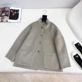 2025秋冬新款 慵懒自在 休闲廓形简约大气立领羊毛呢外套 批发