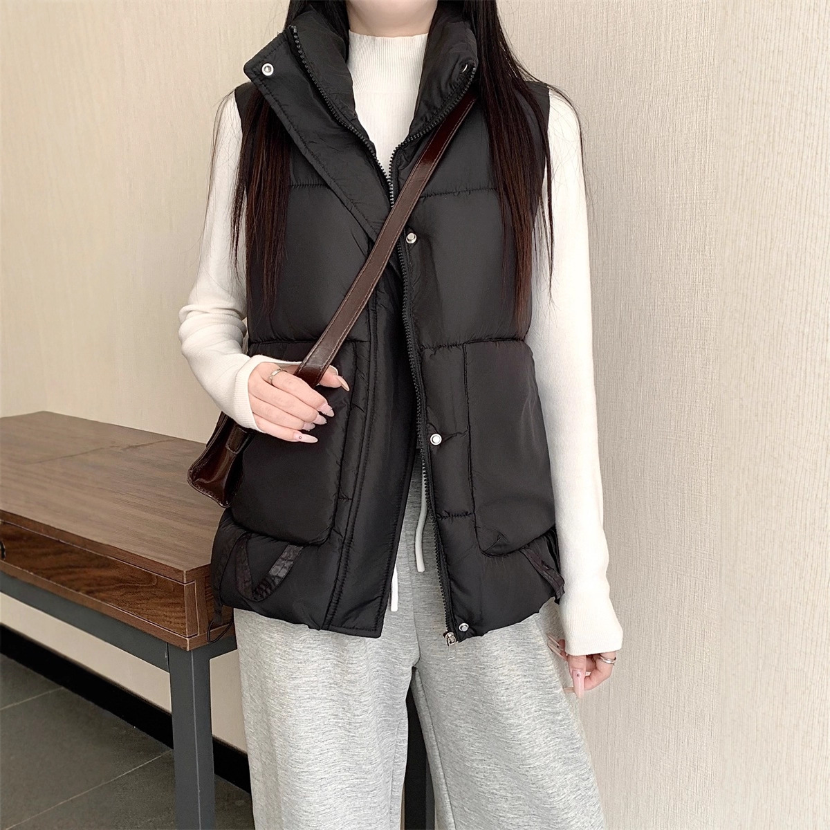实拍#大码保暖棉背心马甲女款冬季外穿2025新款秋冬显瘦马夹外套