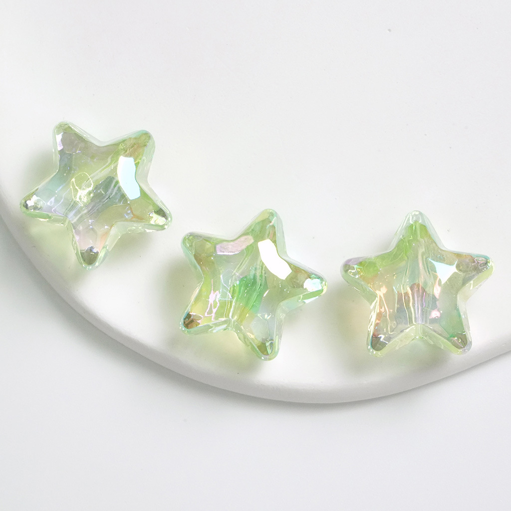 Transparente UV color mágico corte estrella de cinco puntas amor acrílico DIY pulsera material de cuentas accesorios de la joyería al por mayor